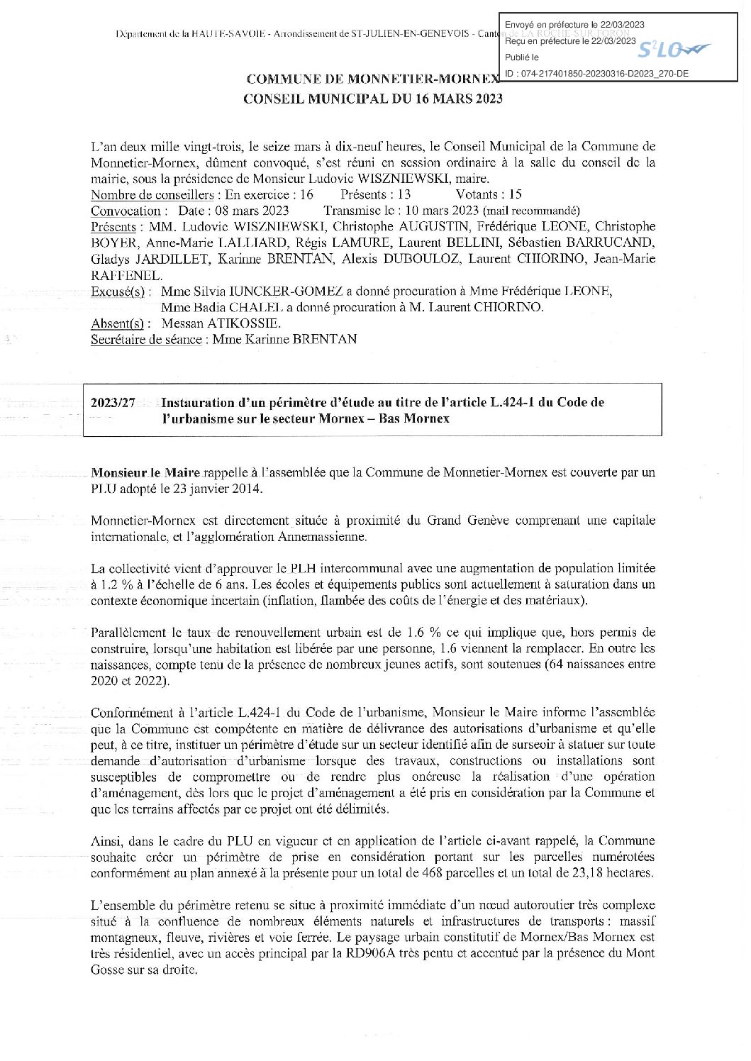 Périmètre étude Mornex