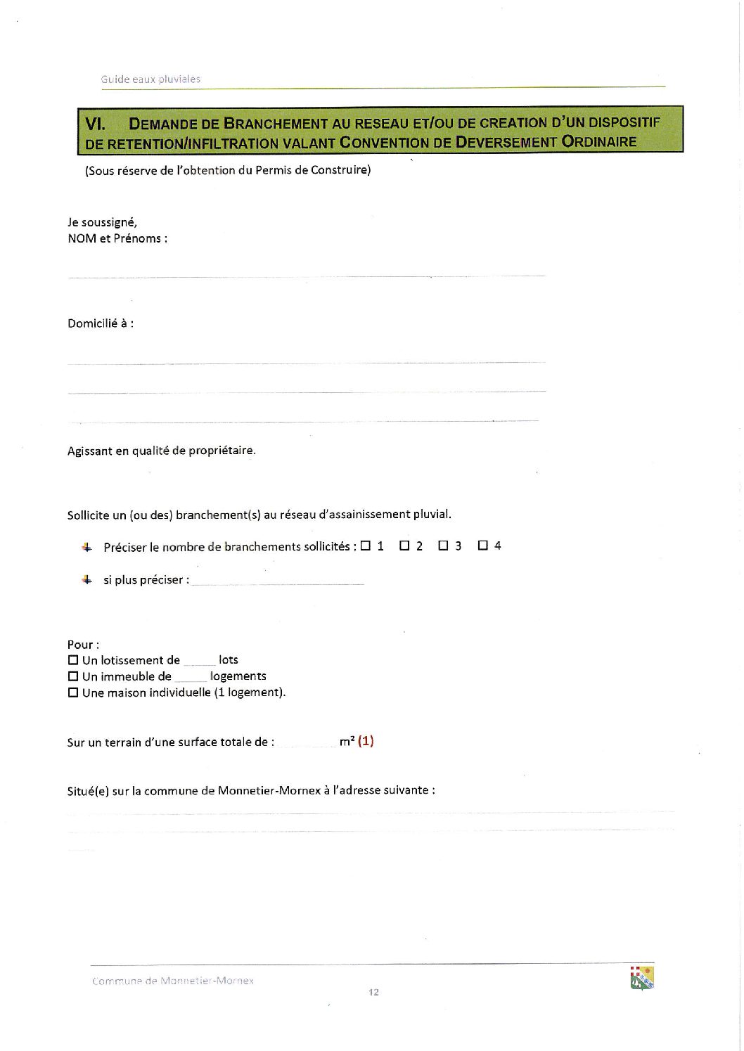 Demande de branchement